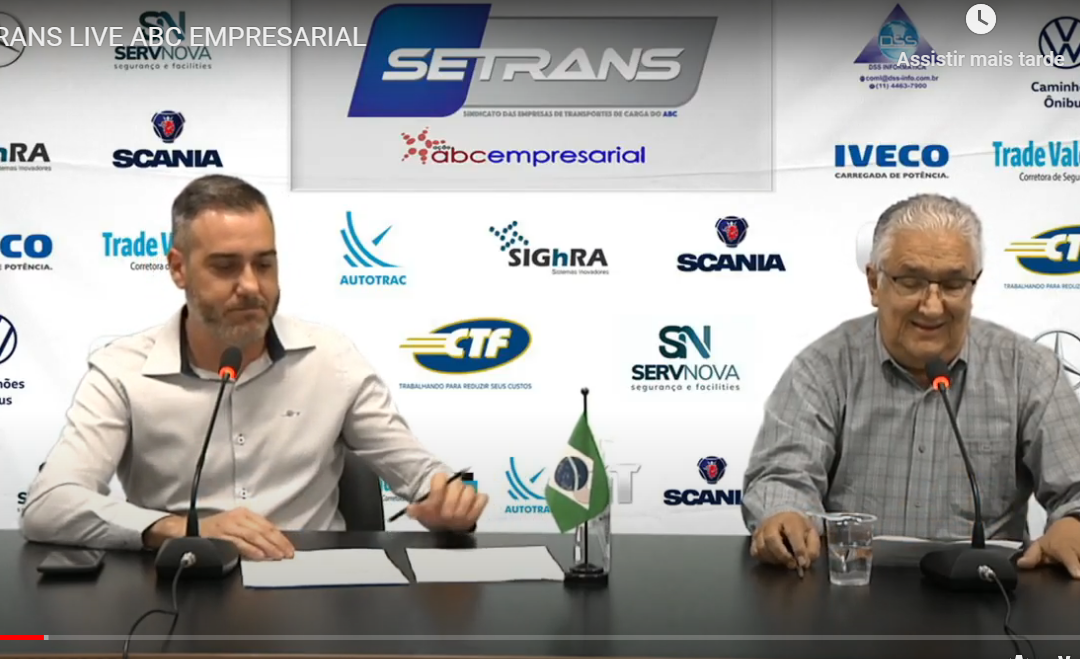 Live do SETRANS aborda efeitos da pandemia no TRC e no setor de veículos