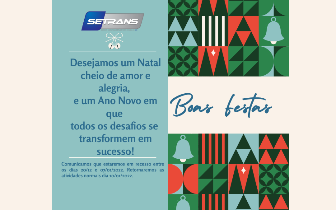 Diretoria do SETRANS informa sobre o recesso de final de ano