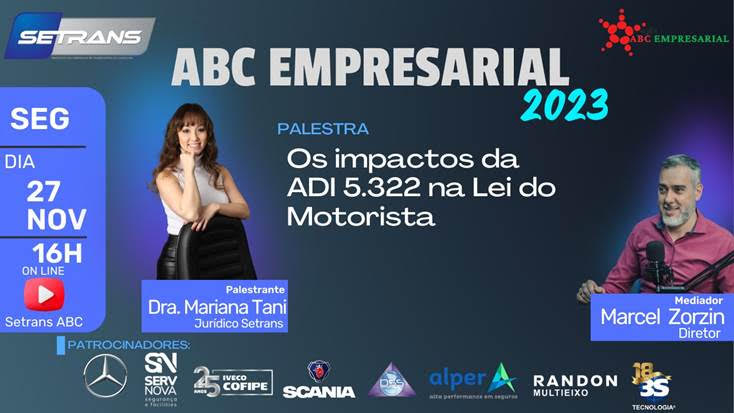 Impactos da ADI 5.322 na Lei do Motorista é tema do ABC Empresarial on-line dia 27