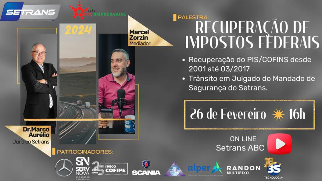 Saiba tudo sobre a Recuperação de Impostos Federais na palestra on-line do SETRANS